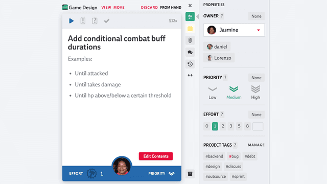 Screenshot of a card