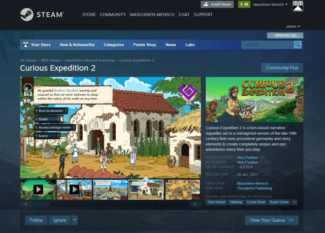 A Steam page example