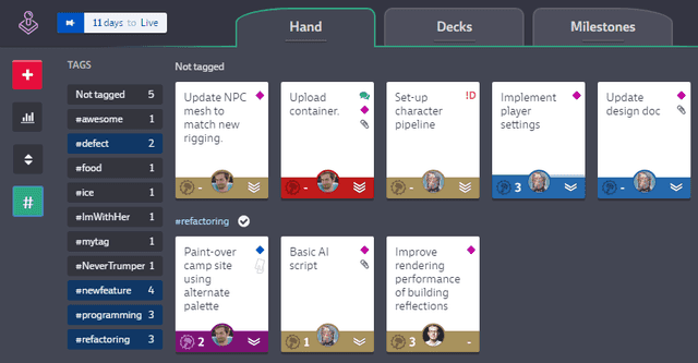 show pic of active tag filter on action strip