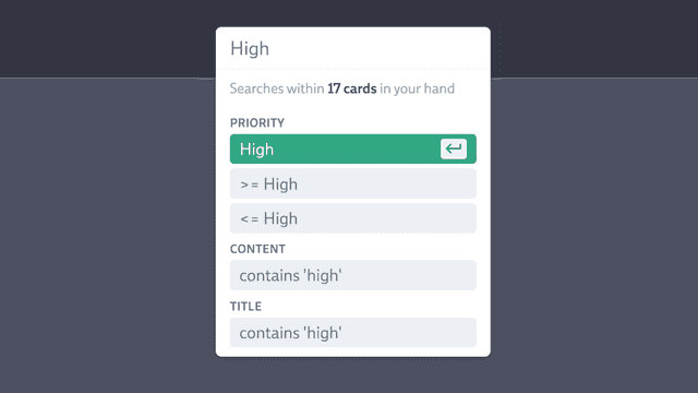 Screenshot of the search widget