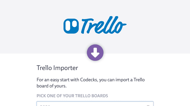 Screenshot of our Trello Importer